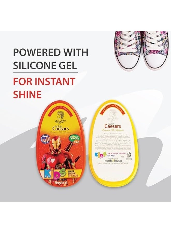 Habro Caesar Kids Shoe Shine Sponge For Boys Neutral 4 ML - Image 2